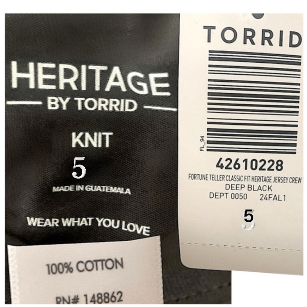 TORRID T-Shirt Fortune Teller Classic Fit Heritage Jersey Crew Tee NWT Size 5X - Picture 6 of 6